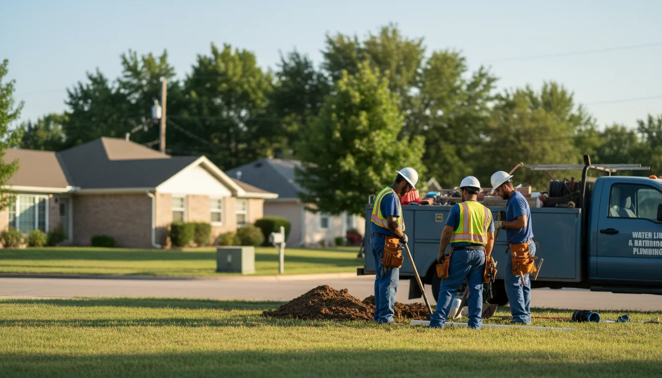 Residential water line and bathroom plumbing service in Madill, OK